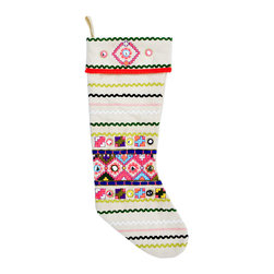 CF Co. - Neon Folk Canvas Stocking - Christmas Stockings And Holders
