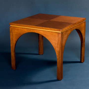 Contemporary Walnut Veneer Side Table