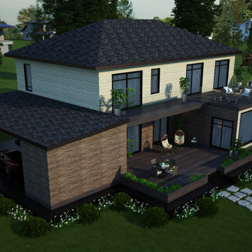 Contemporary country house with terrace