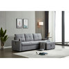 Pemberly Row Reversible Fabric Sleeper Sectional with USB in Gray