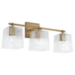 Capital Lighting - Lexi Three Light Vanity, Aged Brass - The chic fluted details on the Lexi 3-Light Vanity create character and visual interest. The tapered glass silhouette accented by the Aged Brass finish adds a stunning yet simple sparkle to any space.