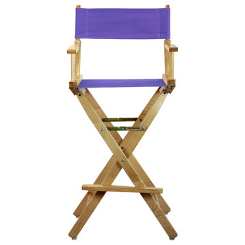 30" Director's Chair Natural Frame, Purple Canvas