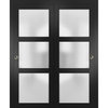Closet Frosted Glass Bypass Doors 60 x 80, Lucia 2552 Matte Black