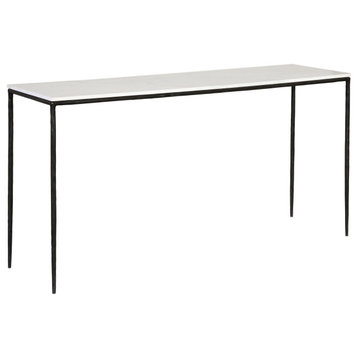 Perugia 59" Wide Console Table, White/ Black