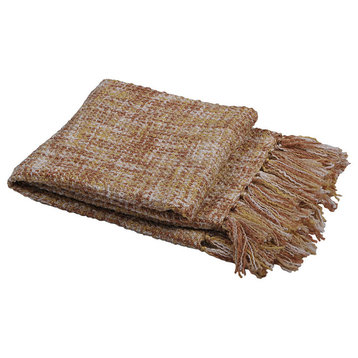 Naga Knitted Throw Blanket, Jojoba Yellow, 50"x60"