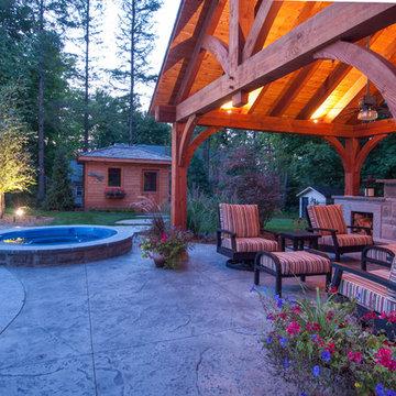 Lagoon Inground Pool In A Craftsman Style Backyard