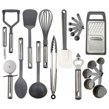 Nylon Kitchen Utensils, 23-Piece Set, Grey