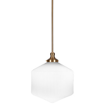 Carina 1-Light Pendant, New Age Brass/Opal Frosted