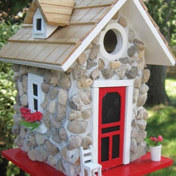Stone Cabin Birdhouse - Birdhouses