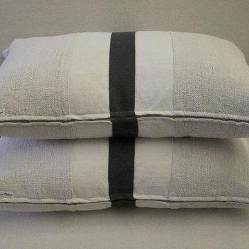 Custom-Made Pillows from Antique Natural Linens