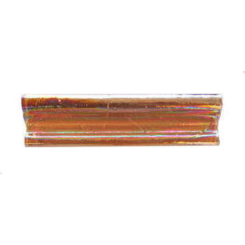 Atmosphere 2 in x 8 in 100% Recycled Glass Bullnose Trim in Iridescent Citrine