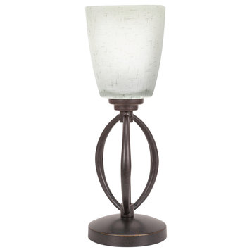 Marquise Accent Lamp In Dark Granite Finish With 4.5" White Muslin Glass