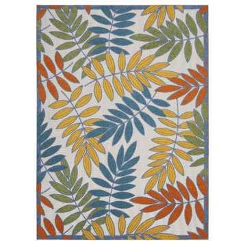 Nourison Aloha 12' x 15' Ivory Multicolor Fabric Tropical Area Rug (12' x 15')
