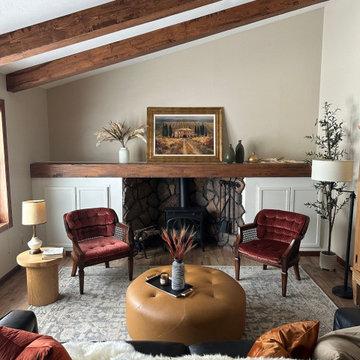 DIY Fireplace with Faux Stone Panels
