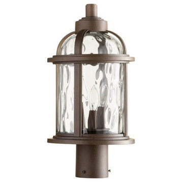Quorum Winston 3-Light 17" Oiled Bronze Outdoor Post Lantern