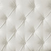 Rustic Manor Makena Bed Rolled Top Button Tufted, Linen, Cream White, Twin