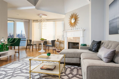Transitional living room photo in New York