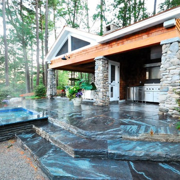 Landscaping and Stonework Project in Massachusetts