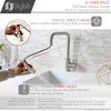 Single Handle Pull-Down Dual Mode Kitchen Faucet in Stainless Steel Brushed