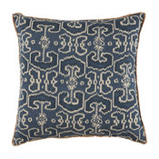 Bengali Indian Blue Pillow With Eyelash Trim