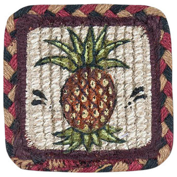 Pineapple Wicker Weave Coaster 5"x5"