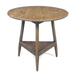 Wright Table Company - No. 660 Custom Cricket Table, Quarter Sawn Oak, Ceruse Finish - Side Tables And End Tables