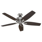Hunter - Hunter 53321 Newsome - 52" Ceiling Fan - Through its casual style and charming appearance, the Newsome will compliment your decor without overpowering it. The clean line details throughout the fan body and blade irons work together to create a coherent design with wide appeal. The 52-inch blade span will fit any standard or large room space and remember, with the Newsome Collection you have the freedom to choose from many different sizes, light kits, and other options to maintain a consistent look throughout every room in your home.