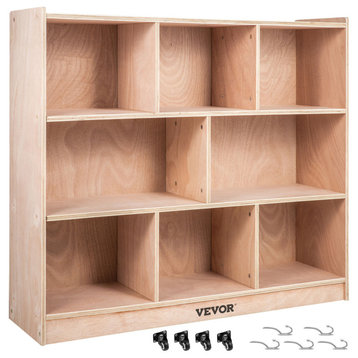 VEVOR Preschool Cubby Lockers Wooden Storage Cabinet, 36xx48 Inch