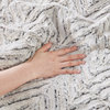 Madison Park Adelyn Chevron Faux Fur Comforter/Duvet Cover Mini Set, Grey, Full/