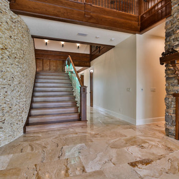 Main Stairway with Etched Glass Handrail