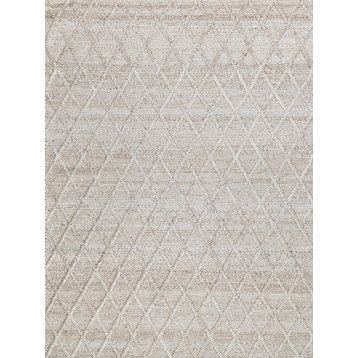 Brentwood Handwoven Wool/Viscose Dark Beige Area Rug, 10'x14'