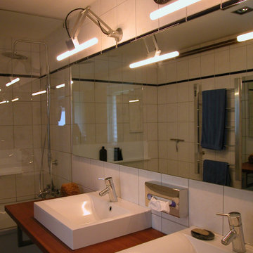 Badezimmer, Umbau und Beleuchtung