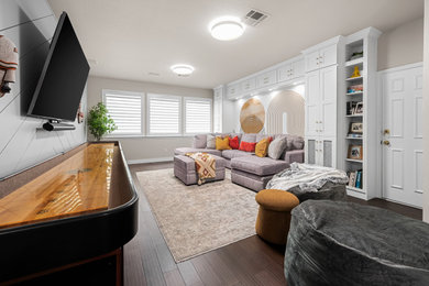 Example of a trendy family room design in Austin