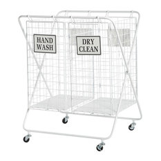 White Metal Farmhouse Storage Basket, 32 "x25 "x22 "