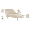 Margo Velvet Upholstered Set, Cream, Chaise