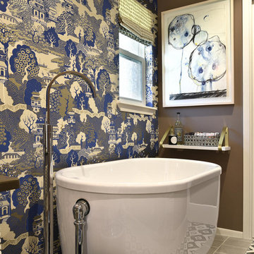 A Sleek Eclectic Master Bath