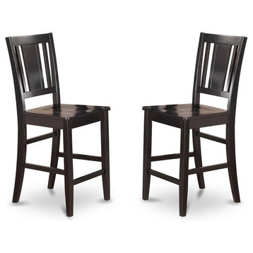 Buckland Counter Height Chair For Dining Room With Wood Seat, Set of 2
