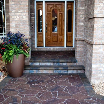 Bold front entryway with custom walkway