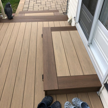 Azek Weathered Teak and double wide English Walnut trim
