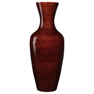 Villacera Handcrafted Tall Brown Bamboo Vase