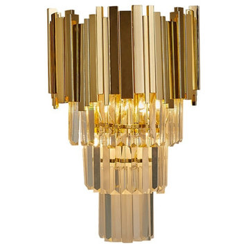 Luxury crystal wall light for bedroom, bedside., Gold