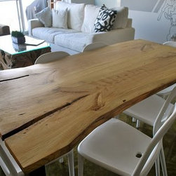 Elm Live Edge Slab Dining Table - Dining Tables