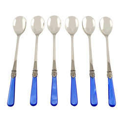 Arvind Group - Napoleon 6-Piece Teaspoon Set, Blue - Spoons