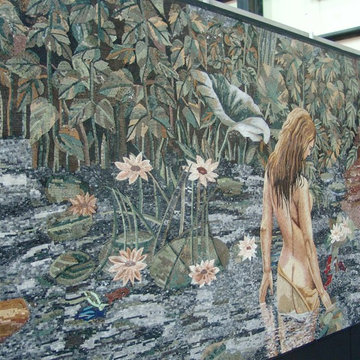 Bathing Mermaids Marble Mosaic I Mozaico