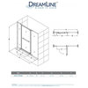 DreamLine Vitreo-X 58-58.75"x 58" Pivot Tub Door, Brushed Nickel