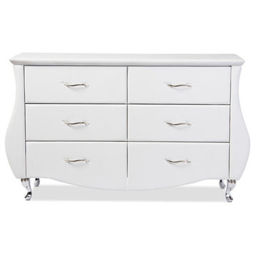 Enzo 6-Drawer Dresser, White
