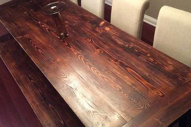 Torched Pine Wide Plank Harvest Table