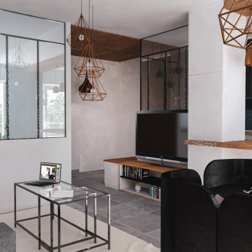 Rénovation d'un appartement industriel - Salon