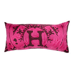 Pink "Peinture Fraiche" Herm&egrave;s Silk Scarf Pillow - Decorative Pillows