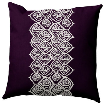 Cowry Stack Outdoor Pillow, Purple, 16"x16"